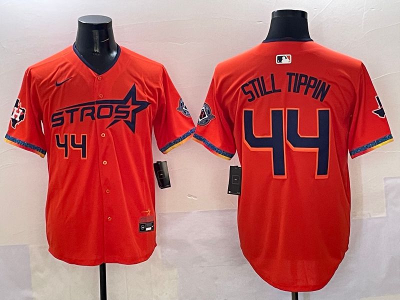 Men Houston Astros #44 Still Tippin Orange Fourth generation Joint Name 2025 Nike MLB Jersey style 7